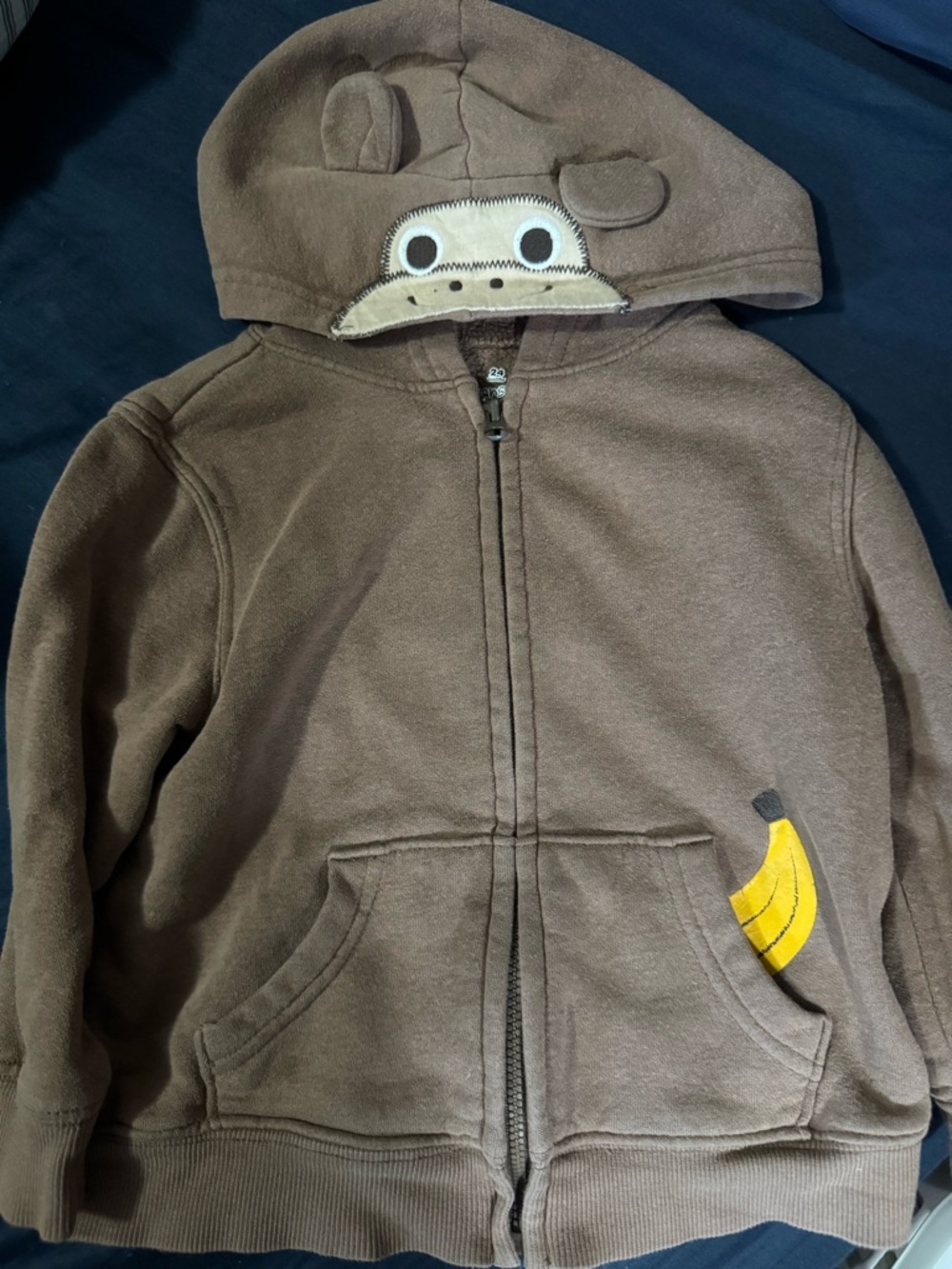 jumping beans Brown Monkey Hoodie with Yellow Banana Accent